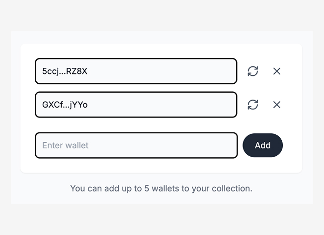 Manage your wallets